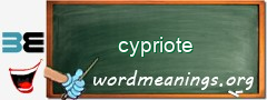 WordMeaning blackboard for cypriote